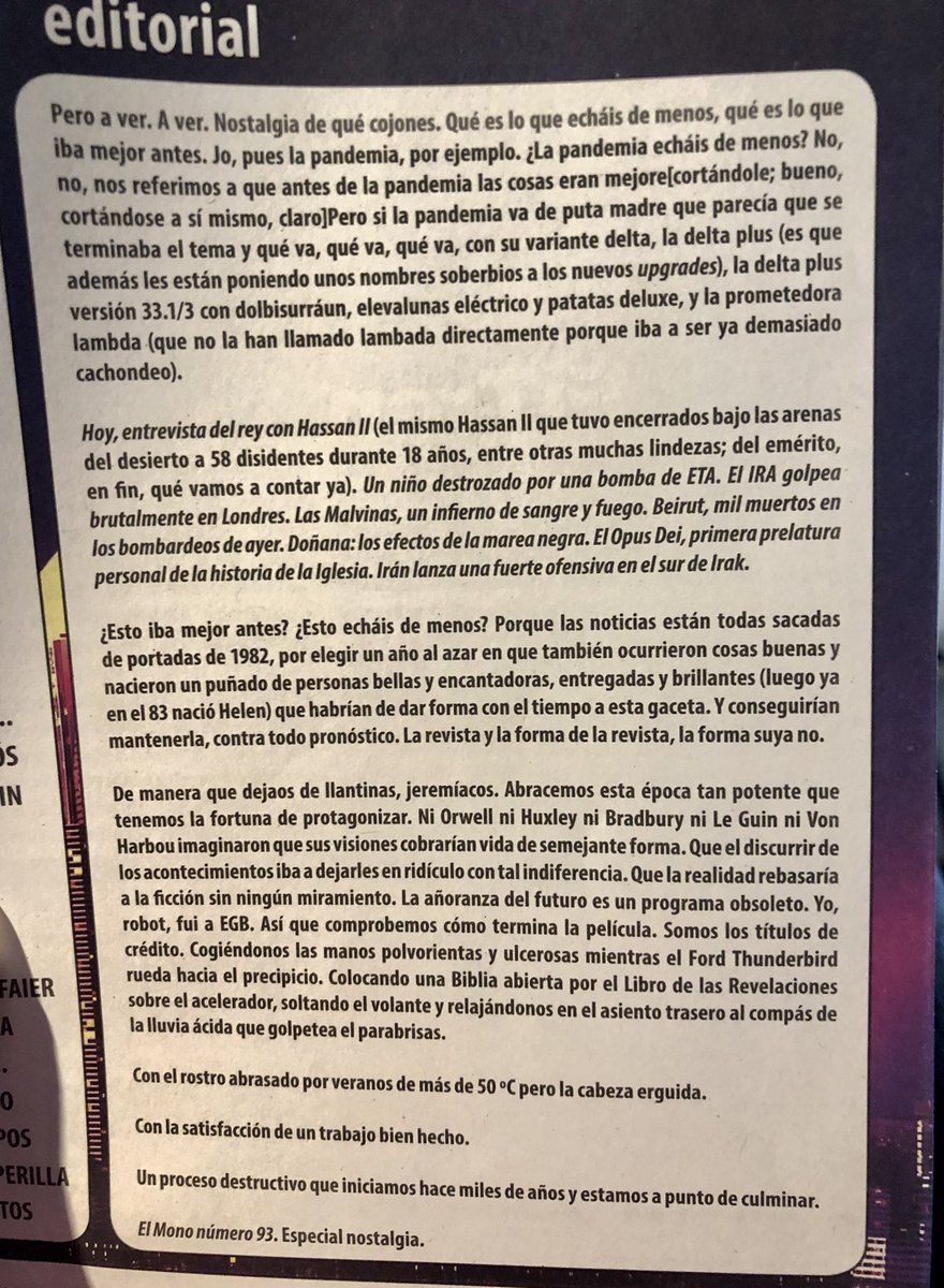 El mejor editorial de <a href="/revistaelmono/">El Mono</a> de los últimos meses ❤️ <a href="/budoson/">Ｂｕｄｏｓｏｎ</a>  ❤️ #nostalgiadequé