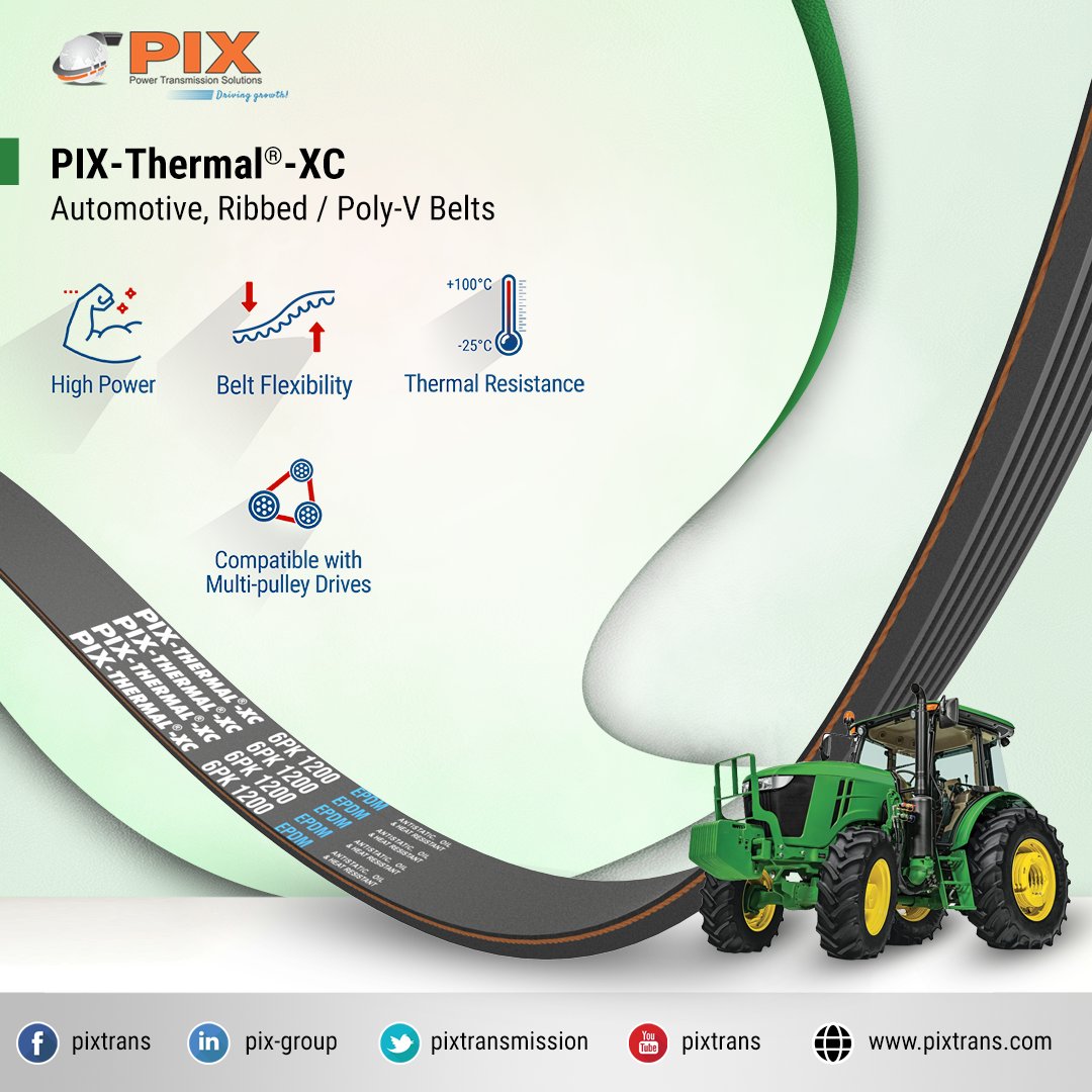pixtrans's tweet photo. PIX-Thermal®-XC (High Temperature, Poly-V Belts)
#BearingNet #PIXTrans #PIXTransmissions #PIX #EUROPAGES @EUROPAGES #wlw @wlw @DirectIndustry @AgriExpo.VirtualExpo @BearingNetOfficial #DirectIndustry #AgriExpo.VirtualExpo #BearingNetOfficial https://t.co/1go05hnZ83