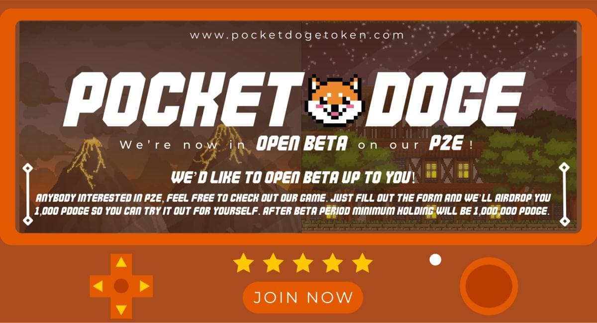 Pocket Doge P2E Open Beta Testing!     

We’re now in open beta on our P2E. We’d like to offer you an invitation to check it out!

Just fill out the form and we’ll airdrop you 1k PDOGE so you can try it out for yourself.

Join TG:
t.me/pocketdoge

forms.gle/GtpgPsq362FKzj…