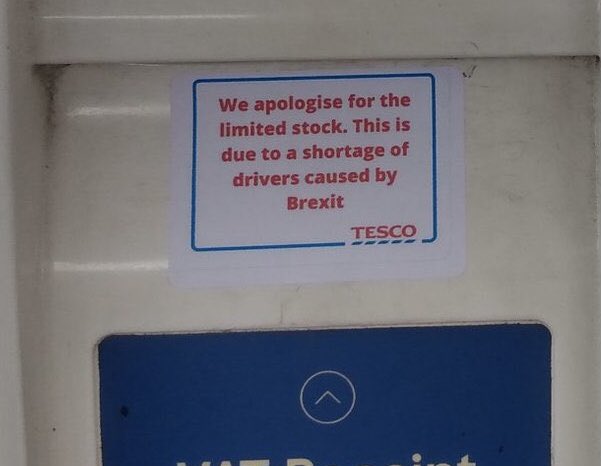 The UK government won’t acknowledge #brexit is causing the #fuelcrisis but Tesco is. 👇👇👇 #ToryLiars