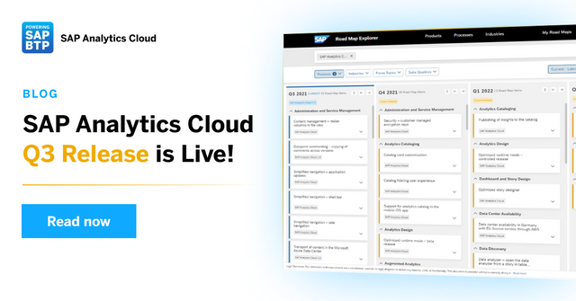 Our third release of SAP Analytics Cloud for 2021 is now live for let’s get you up to speed! From the new, simplified navigation to an optimized story viewing experience, there are plenty of new features to be excited about bit.ly/3lRiSkA
