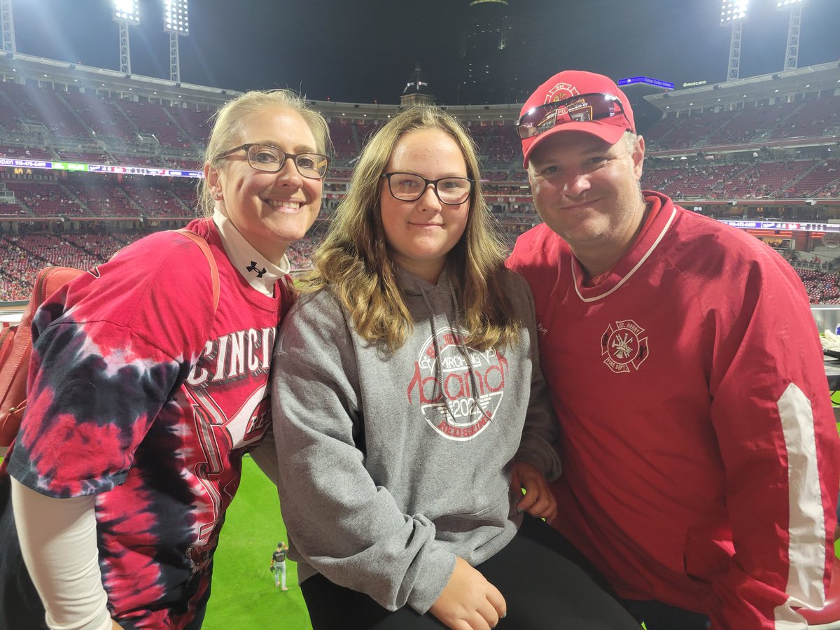 AhlersJenn's tweet photo. Reds win! Our view from the Riverboat Deck. #SHFD https://t.co/S679A3jLkC