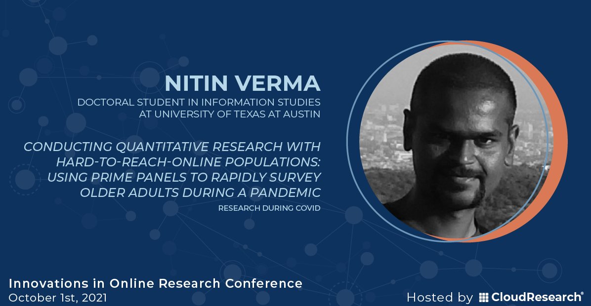 CloudResearch's tweet photo. COVID-19 has restructured many things including #OnlineResearch. Christos Orfanidis, @PhilCorlett1, and @nitinverma discuss innovative work they have done during the pandemic at the #CRConference. Register: https://t.co/Heq8ZdXFKn https://t.co/owTMIwcQvt