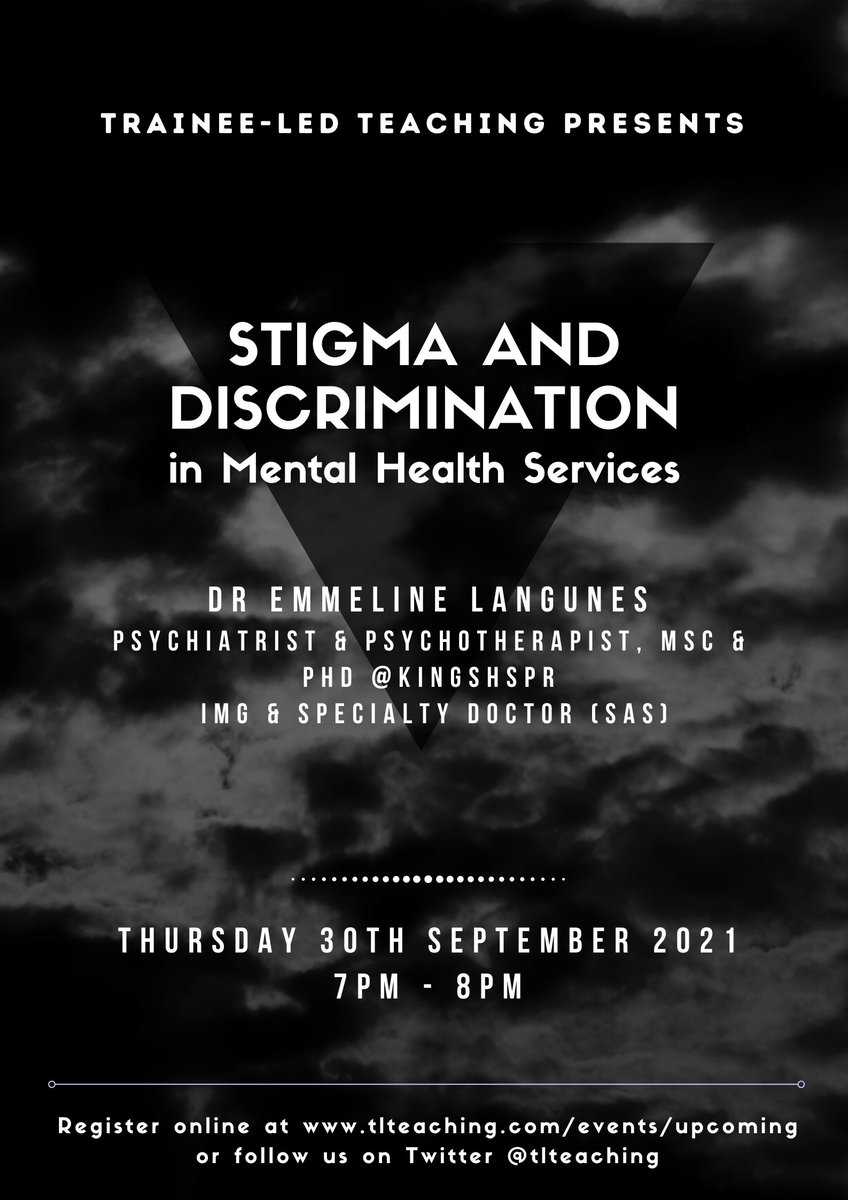 This Thursday 30th September, the wonderful <a href="/EmmelineLagunes/">Emmeline Lagunes 🇲🇽🇬🇧</a> will be sharing her perspective on stigma and discrimination in mental health services. 7pm - 8pm via zoom. Sign up to attend here: forms.gle/ZoZzCJqEV6usGi…