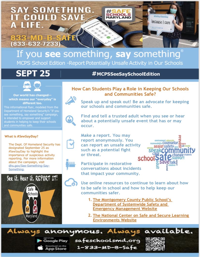 September 25th is national “If You See Something, Say Something” Awareness Day. We are all keepers of our communities.