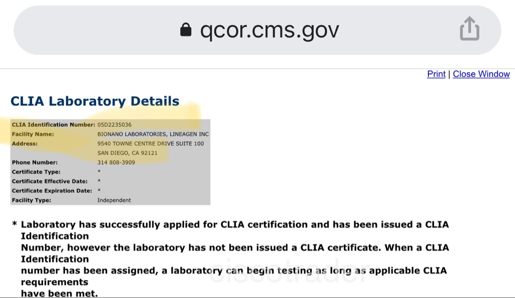 ciscojmd's tweet photo. $BNGO 📣🔥🔥BOOM we are NOW CLIA::: Bionano Laboratories, Lineagen Inc. The ball is gaining speed. Next step full CLIA. Then we’ll be able to perform our own LDT’s and fully test our future products #Bionano #Lineagen #genomics... https://t.co/smo7YpLnnF https://t.co/fEHPsvGBJz