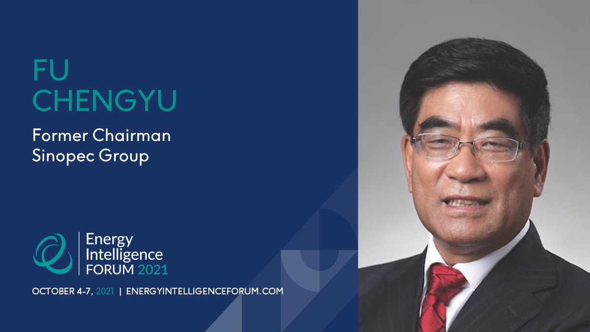 energyintel's tweet image. We are pleased to announce Fu Chengyu, Former Chairman at Sinopec Group as a speaker at the Energy Intelligence Forum 2021. Checkout the latest confirmed speakers and reserve your place today --&amp;gt; bit.ly/39xIWM8 #EnergyIntelligence #EIForum