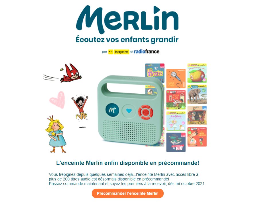 🔊 lachaineaudio on X: 👀L'enceinte #Merlin pour les enfants, fruit du  partenariat entre @Bayard_Jeunesse et @radiofrance disponible en  précommande avec un catalogue de + de 200 titres #audio 🎶. #radio  #podcasts #culture