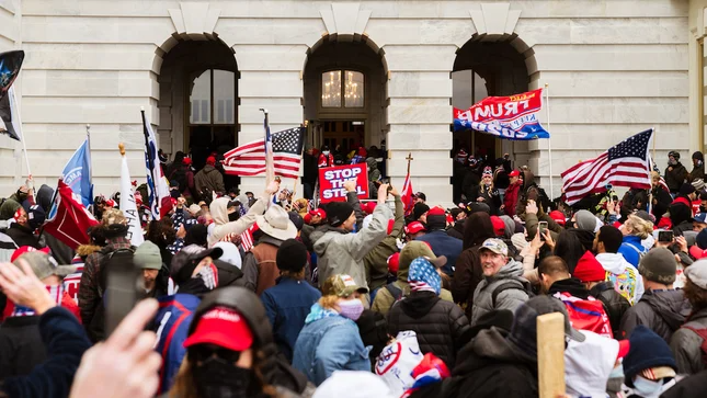 thehill's tweet photo. JUST IN: FBI had Proud Boys affiliated informant in crowd during Capitol riot: report https://t.co/4YWcoNoQ5c https://t.co/lFEtjWBa68