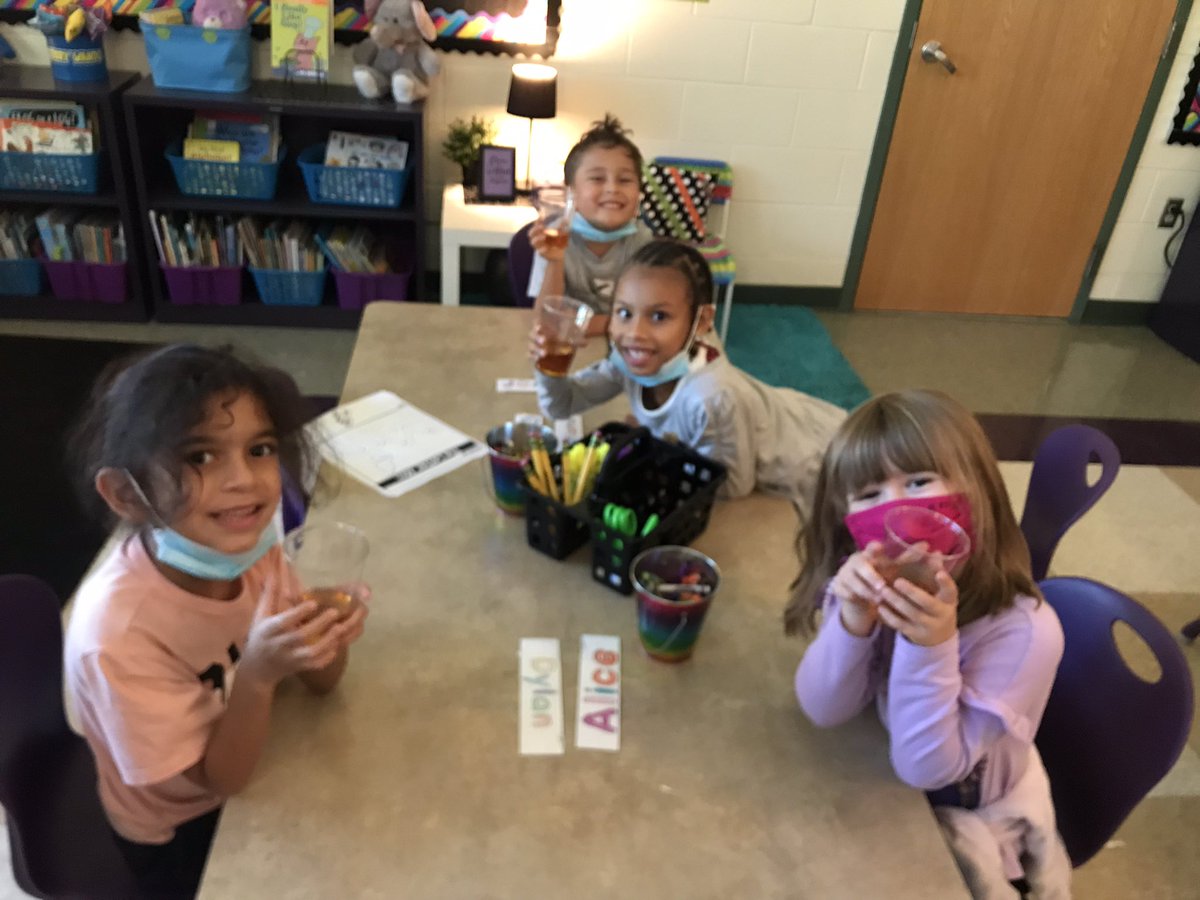 Jeni__Wilson's tweet photo. We continued our learning of apples and watched a video of how apple cider is made and since we earned a Fun Friday Treat we had an apple cider tasting 🍎 the kids gave it a 👍🏻and a 😋 #MayfieldStrong @MayfieldTweets https://t.co/4qtBQx0CkX