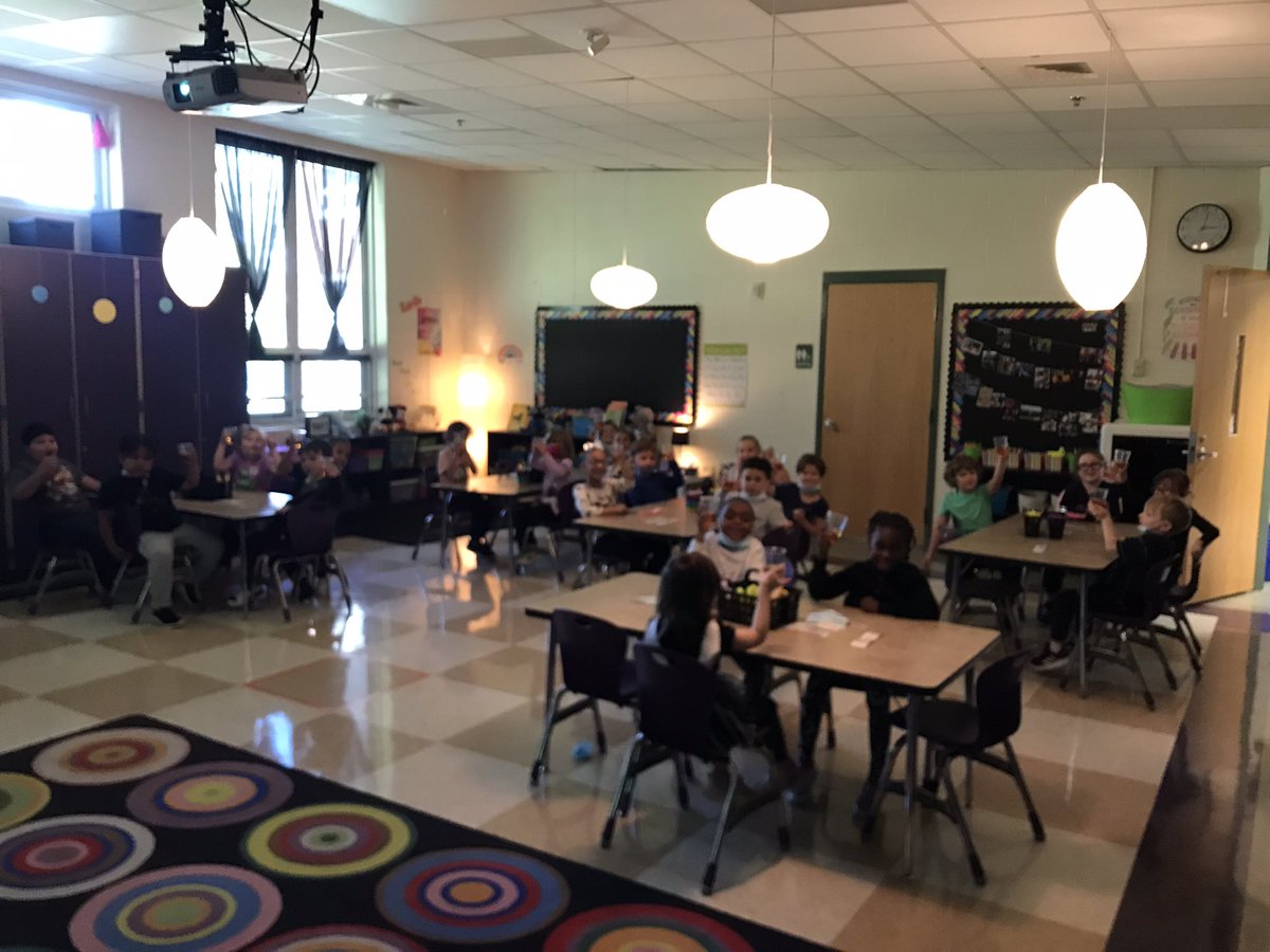 Jeni__Wilson's tweet photo. We continued our learning of apples and watched a video of how apple cider is made and since we earned a Fun Friday Treat we had an apple cider tasting 🍎 the kids gave it a 👍🏻and a 😋 #MayfieldStrong @MayfieldTweets https://t.co/4qtBQx0CkX