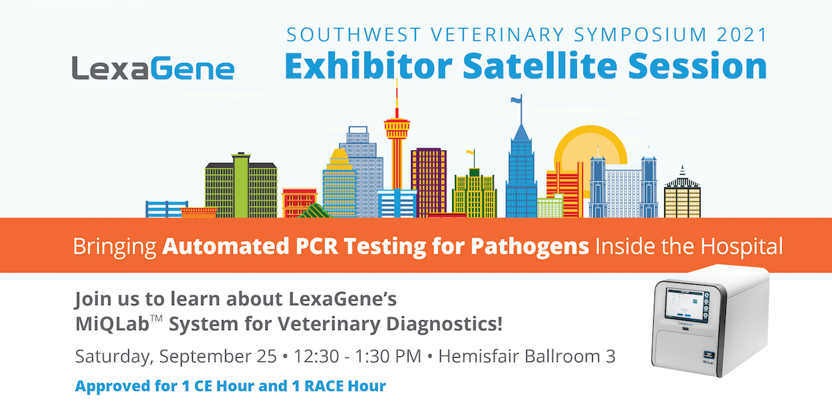 lexa_gene's tweet photo. 📣 Exhibitor satellite session TODAY at 12:30pm in Hemisfair Ballroom 3 on Bringing Automated PCR Testing for Pathogens Inside the Hospital and Earn 1 hour CE &amp; RACE! Visit Booth #247 for a free demo of our #MiQLab system! #qpcr #inclinicpcrtesting #SWVS21 #CEapproved https://t.co/UOLwROFMOJ