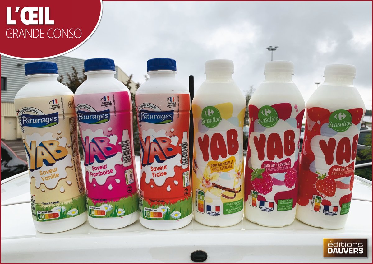 #LŒILGRANDECONSO a vu... le "YAB" d'<a href="/intermarche/">Intermarché</a> et le (nouveau) "YAB" de <a href="/CarrefourFrance/">Carrefour</a> (qui remplace "YAH"). C'est donc que "YAB" est un nom commun si toutes les enseignes peuvent l'utiliser... SAMEDI CONSO ici >> olivierdauvers.fr/2021/09/25/sam…