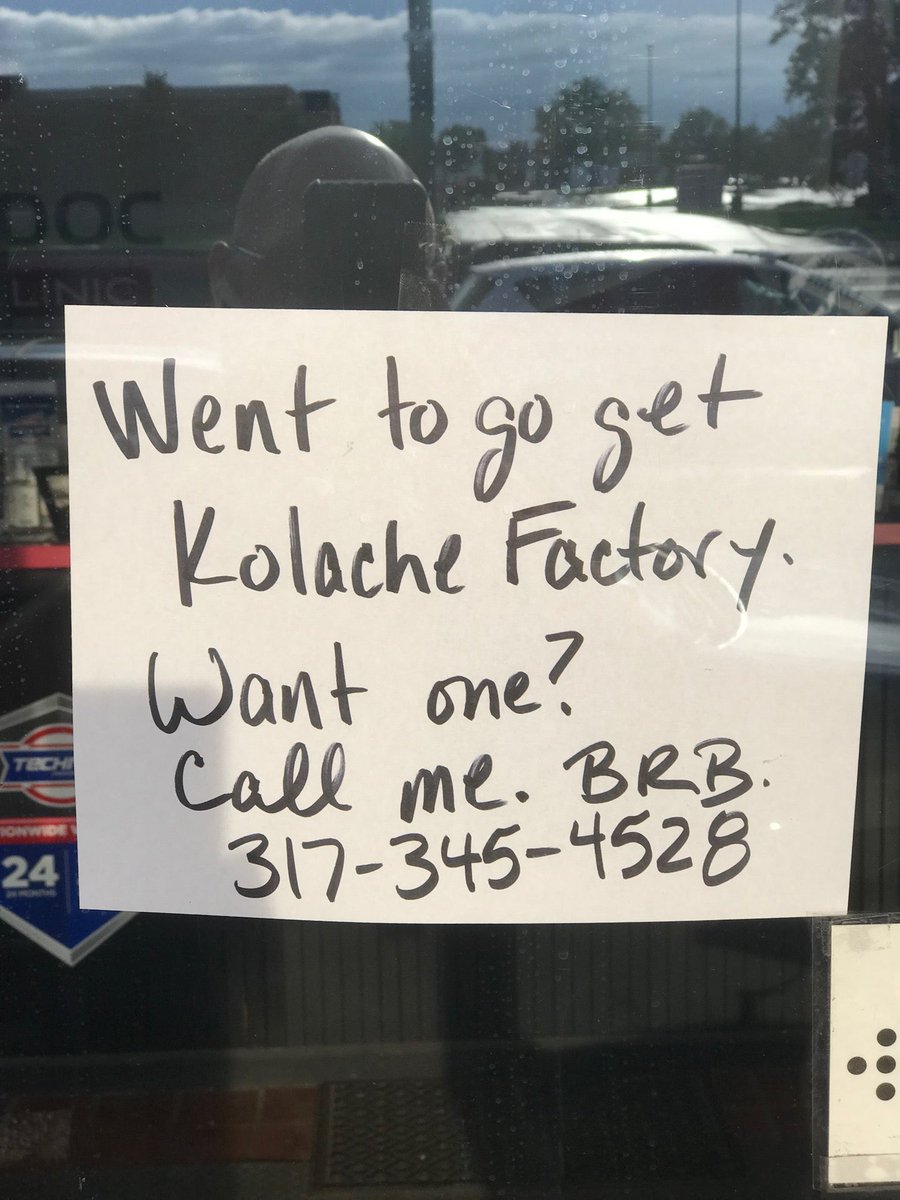 MyCarDoc's tweet photo. Sometimes you just have to shut the shop down and go on a #KolacheFactory run! @kolachefactory #worthIt! (@ Kolache Factory in Indianapolis, IN) https://t.co/KNrj83t5hs https://t.co/UgBmSdOUVq