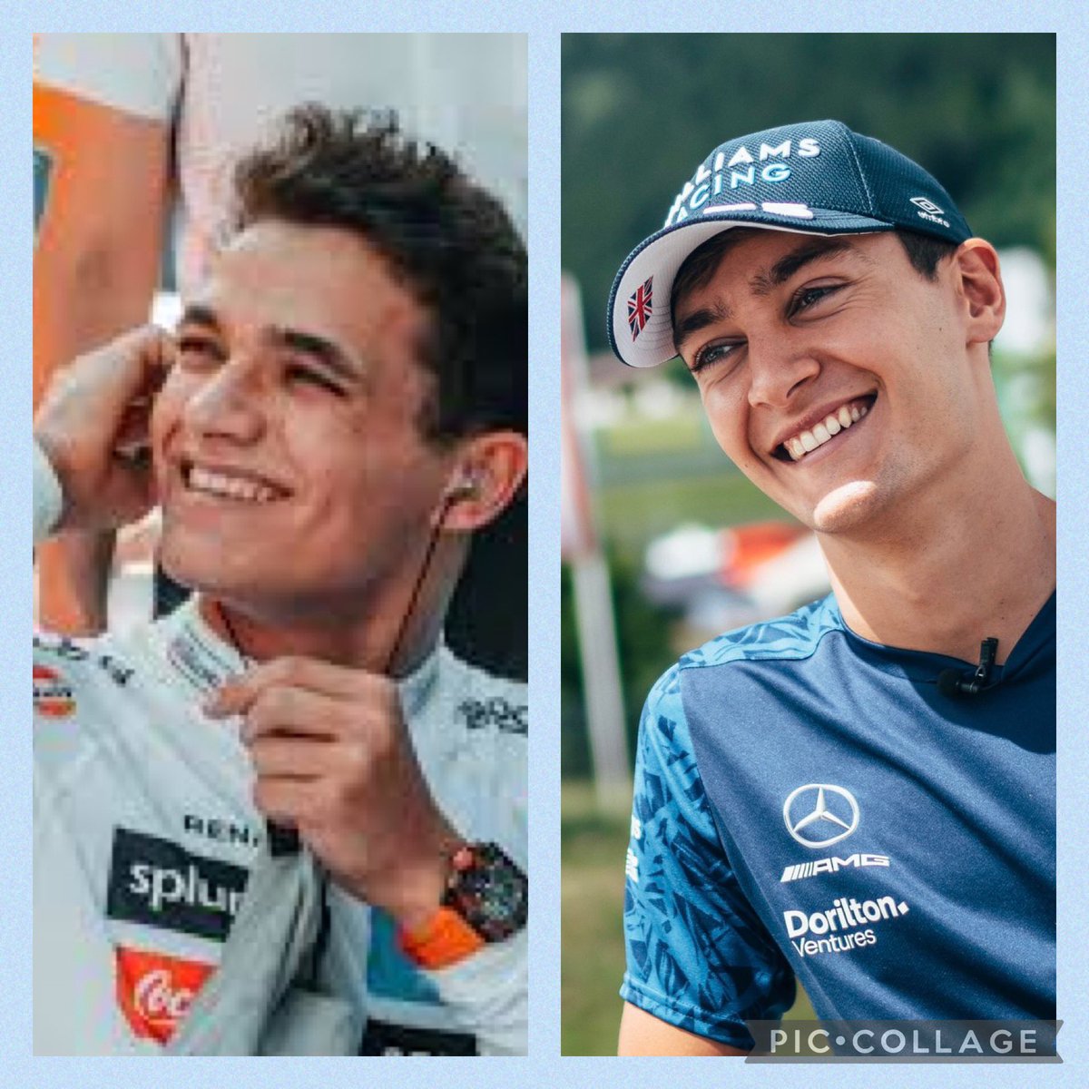 kasmin_baker's tweet photo. I can not be happier for my boys today! @LandoNorris and @GeorgeRussell63, what a spectacular qualifying! I’m so happily emotional for you guys! Now for tomorrow….you guys got this!! Absolutely amazing!! https://t.co/a60ME5g8xy