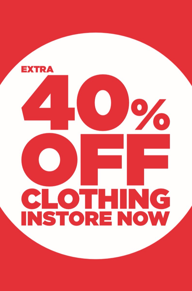 Enjoy an Extra 40% off clothing only at Champion!! This incredible offer is available from Saturday 26th of September until Saturday 2nd of October!! #sale #sportswear #streetwear