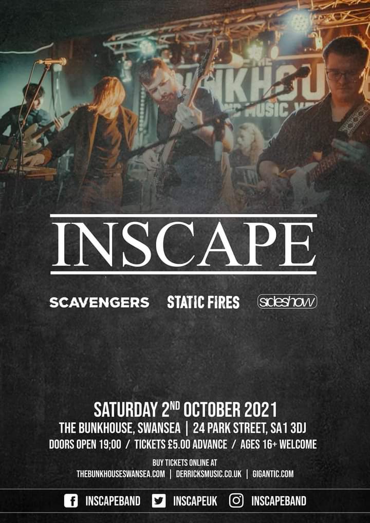 Static Fires (@staticfires) on Twitter photo Were returning to <a href="/bunkhousebar/">The Bunkhouse - Swansea</a> in 1 week to support our pals <a href="/InscapeUK/">Inscape</a> along with <a href="/ScavengersUK/">Scavengers</a> and <a href="/sideshow_yes/">Side Show</a> !
If you missed our headline last week now's your chance to hear some new stuff we've been working on!
Can't wait for this! What a lineup!
⚡🔥🔥 Were returning to <a href="/bunkhousebar/">The Bunkhouse - Swansea</a> in 1 week to support our pals <a href="/InscapeUK/">Inscape</a> along with <a href="/ScavengersUK/">Scavengers</a> and <a href="/sideshow_yes/">Side Show</a> !
If you missed our headline last week now's your chance to hear some new stuff we've been working on!
Can't wait for this! What a lineup!
⚡🔥🔥
