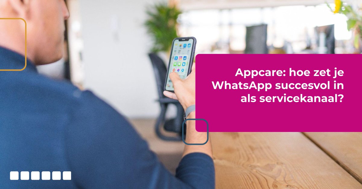 Jamie_Steenb's tweet photo. In dit blog zoomen we in op het gebruik van #WhatsApp als servicekanaal. Hoe zet je WhatsApp succesvol in en wat zijn nou eigenlijk de voordelen van #appcare? 👌👀 https://t.co/hNagPD5qQd https://t.co/LcF6ROQjef