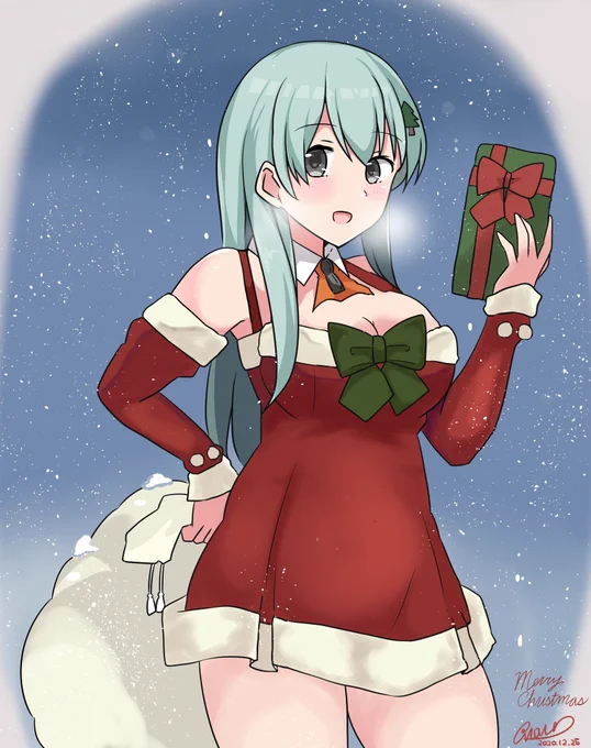#過去作で自分が最高だと思う絵を1枚載せて5rtを目指せ
クリスマス鈴谷かな～と 