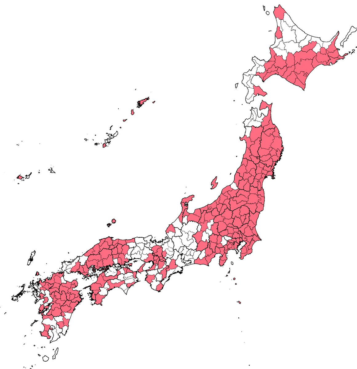 地震 2000年以降に震度5弱以上を観測した地域の地図 を作ってみたらいろいろと興味深かった 岐阜県最強説 Togetter