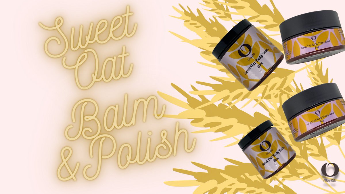 The sweetest oat of them all. Olies Oils Sweet Oat Body Balm and Polish. The perfect way to clean up and moisturize keep skin moisturized and softer longer. Grab this duo today while supplies last.