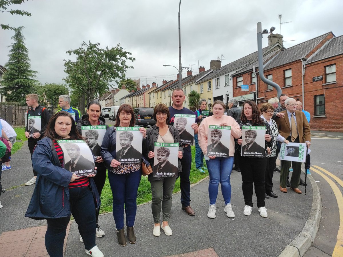 SFGranemore's tweet photo. “Like a cornered rat, London is lashing out to try and deny us the truth and justice we deserve.” - Human Rights advocate @AnneCadwallader speaking today at Irish Street corner, Armagh calling on the British government to scrap their amnesty proposals. #TimeForTruth https://t.co/dG0kRsIfhX