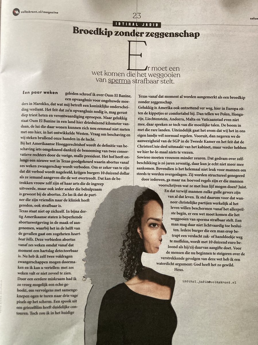 OCPTop's tweet image. Ijzersterke column  #ibtihaljadib #volkskrant