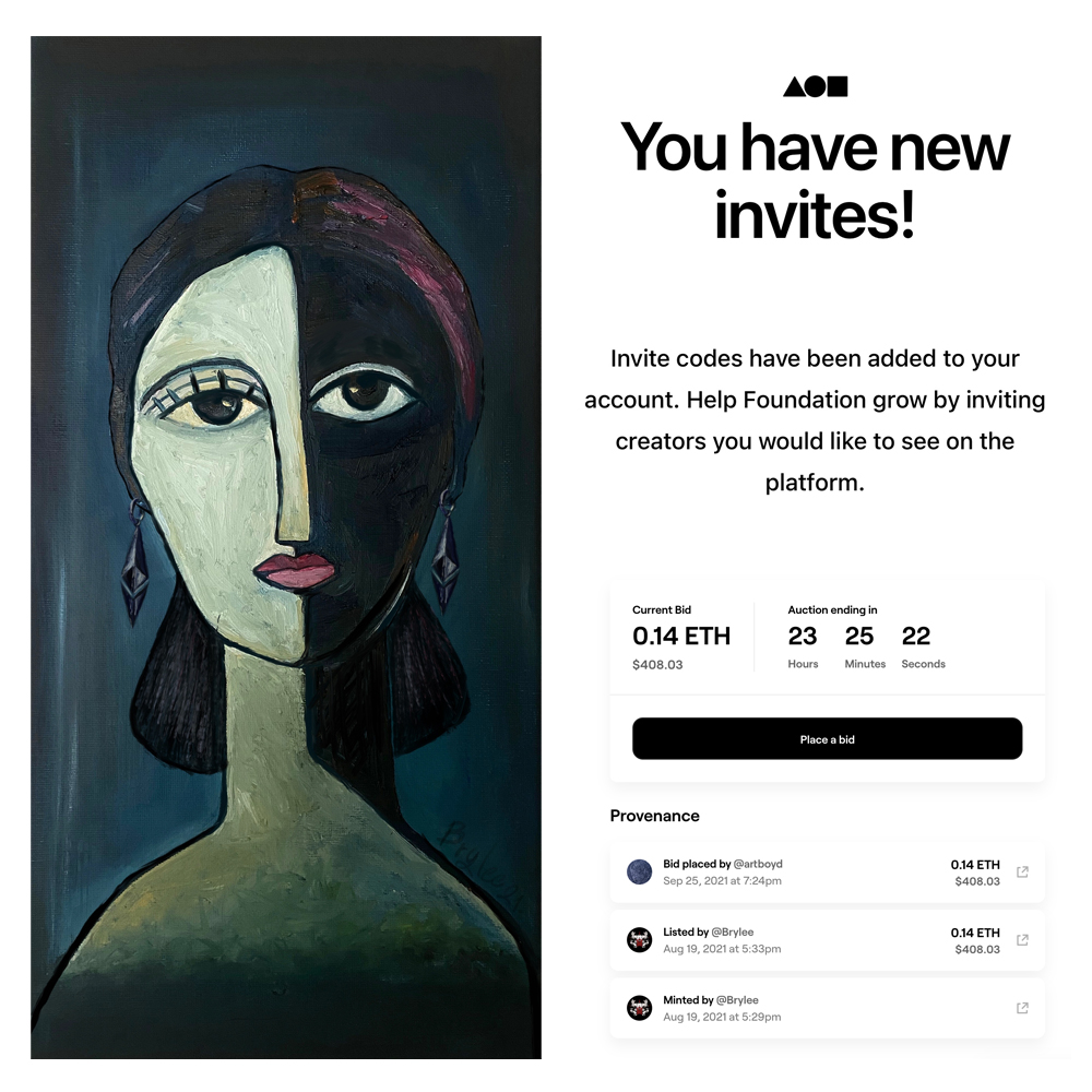My first auction has started. What a thrill Go Go Go 🥳
foundation.app/@Brylee/my-por…

#NFTCommunity #nftcollectors #nftart #NFTartwork #NFTs #nftcollector #FoundationNFT #foundationapp #NFTTHAILAND #FoundationInvite