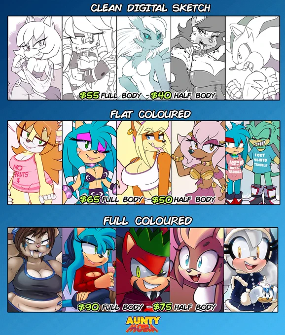 Updated commission sheet for my pinned tweet. 