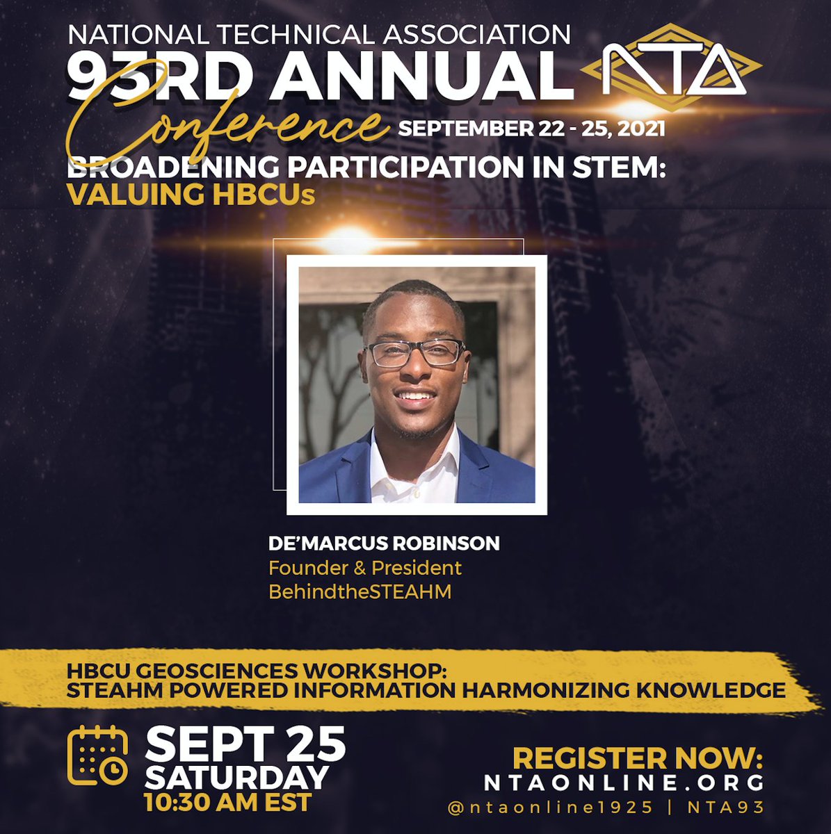 ntaonline1925's tweet photo. In 15 minutes, @godemarcus_ , Founder and President of @BehindTheSTEAHM, will share what STEAHM Powered Information Harmonizing Knowledge means in reference to STEAHM and geoscience. Don't miss it!

#STEAHM #BlackinGeoscience https://t.co/JOI13v5J5f