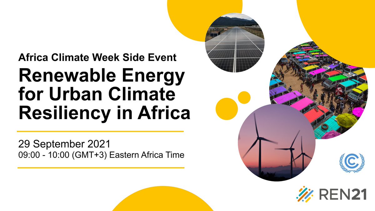Are you coming to <a href="/UNFCCC/">UN Climate Change</a>'s #AfricaClimateWeek? 
🗣️ We'll be talking about how cities are transforming themselves with #renewables &amp; expanding #EnergyAccess—in turn creating healthier and more liveable urban environments
🔔 Register &amp; join us on the 29th: ren21.net/acw-register