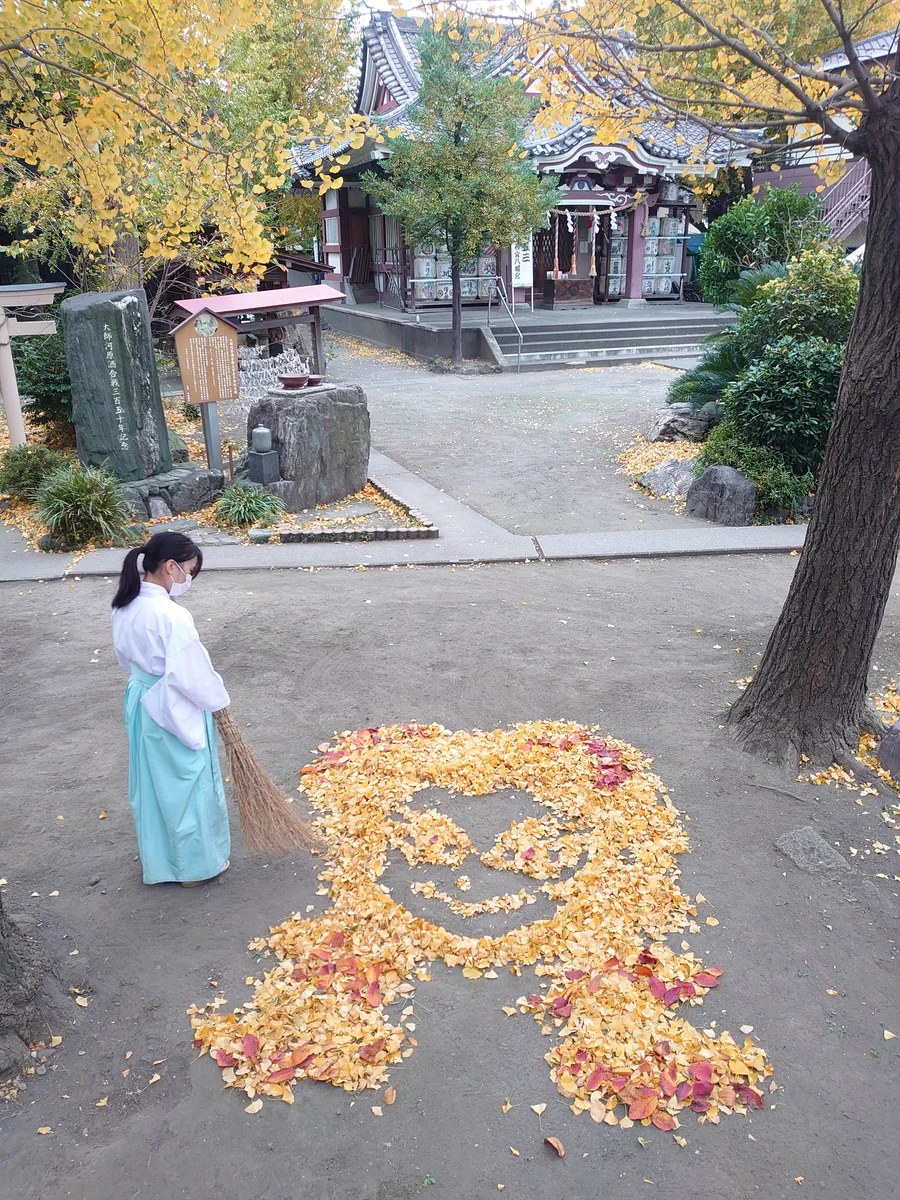 落ち葉を使用し、全集中で煉獄さんを描く！