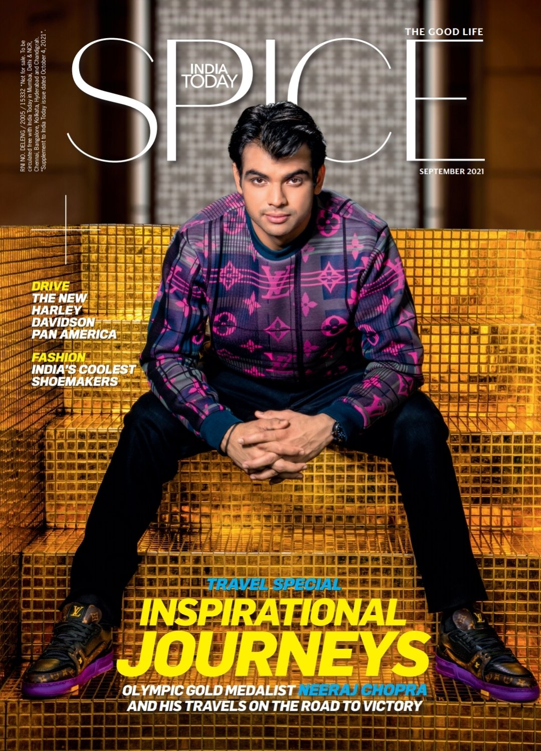 Neeraj Chopra on Twitter: "A bit different from the tshirts and tights I'm used to, but enjoyed speaking to India Today Spice about the times I spent traveling with the Javelin and