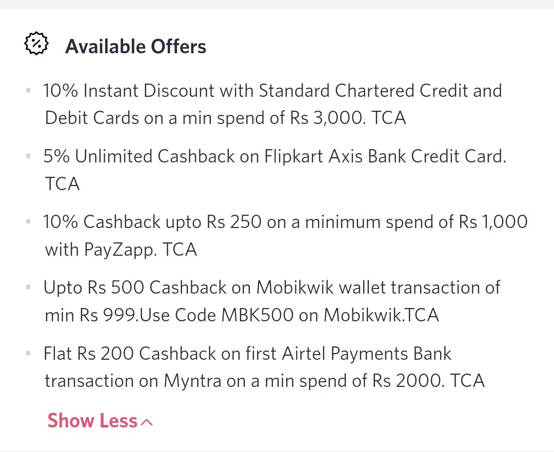 Sandz96087188's tweet photo. @ReenaDixit12 @MyntraSupport BEWARE ! Tdy I got conned! #Myntra has falisfied information uploaded reg Offers misleading customers. I used my Stan Chart card thinking i'l get a 10% disc but this was not the case the payment page on tbe app mentions current dis whereas this is an expired offer of Sep2020. https://t.co/Hywgba52IE