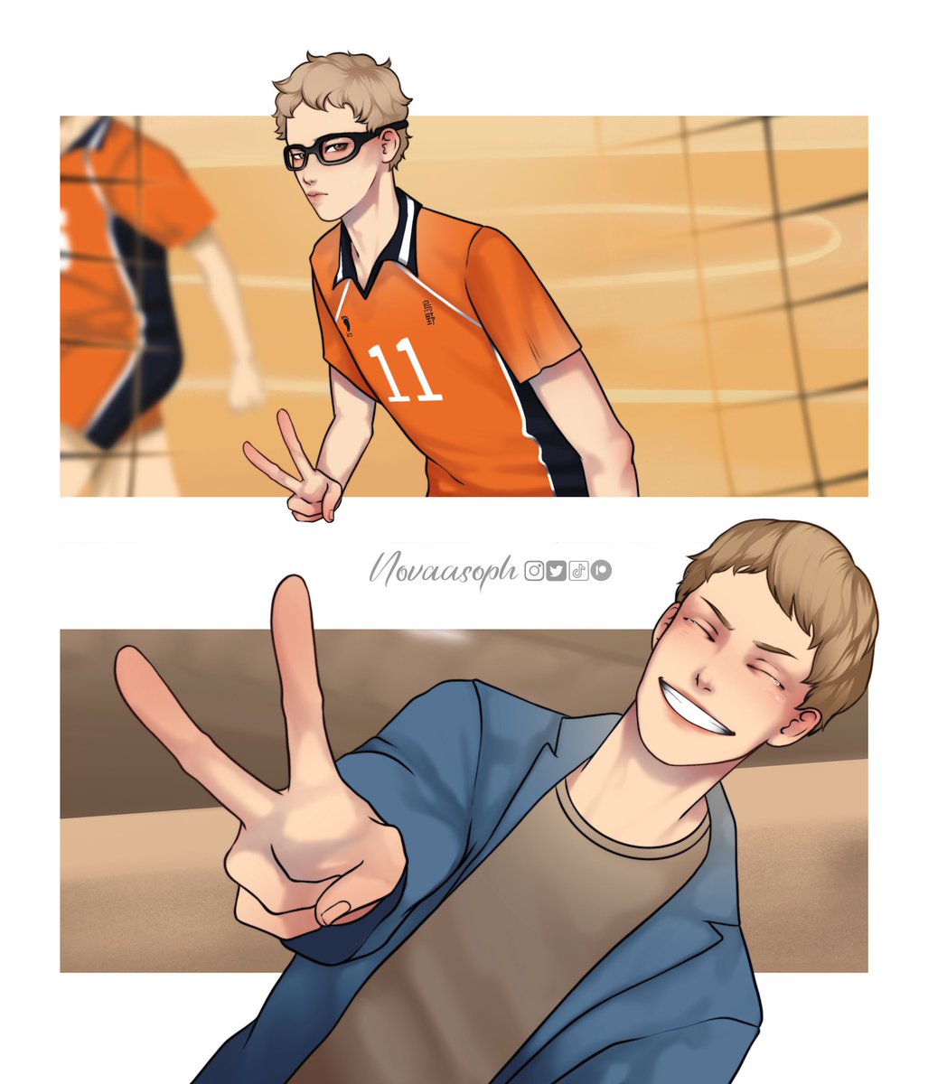 Tsukki Bday Week Day 6: Family / "Just a Club" ✌️
#tsukkibdayweek2021 

The Tsukishimas show love in their own little way - and they both know it's not "just a club" anymore… 