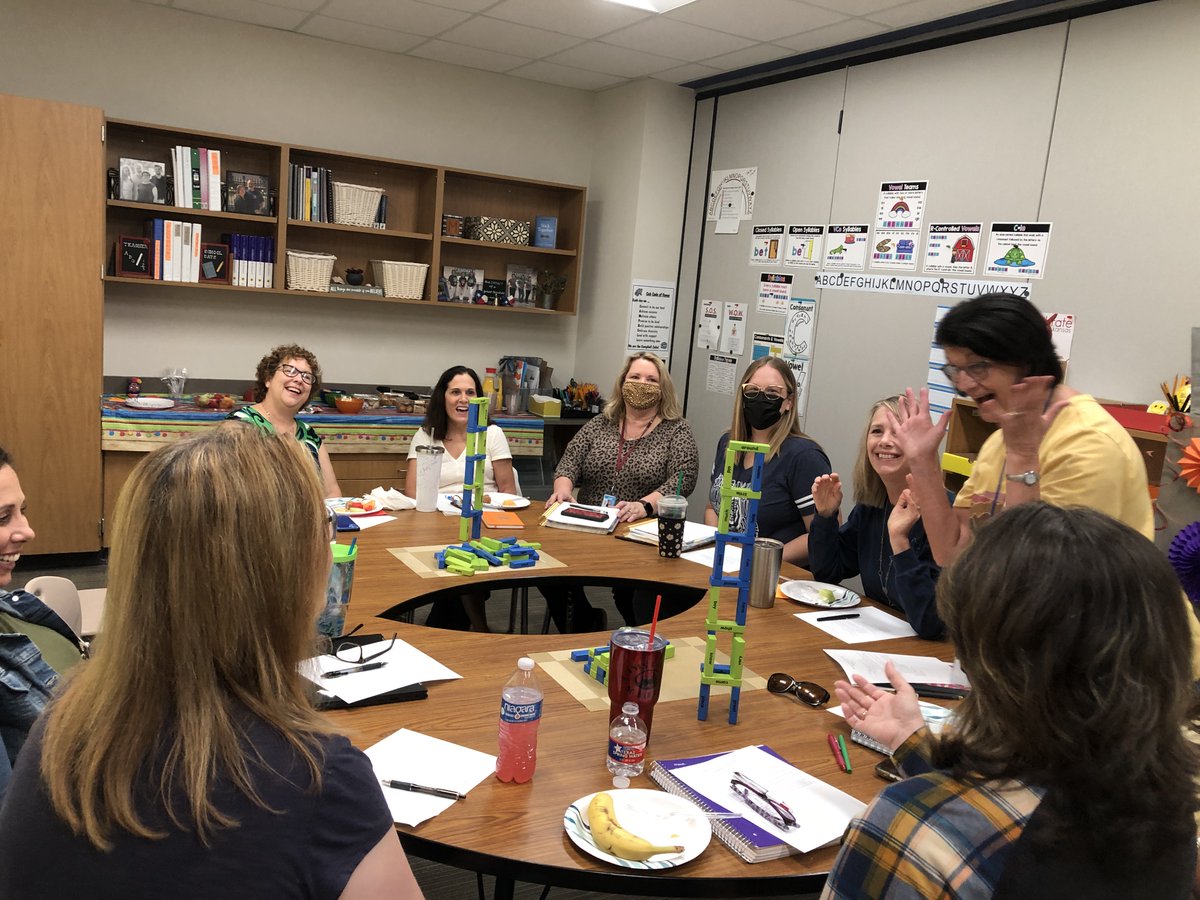 Building on common ground! Each block represents something our cohort group has in common. Time well spent learning with our dyslexia teacher friends today! #ACEcubs #katydyslexia