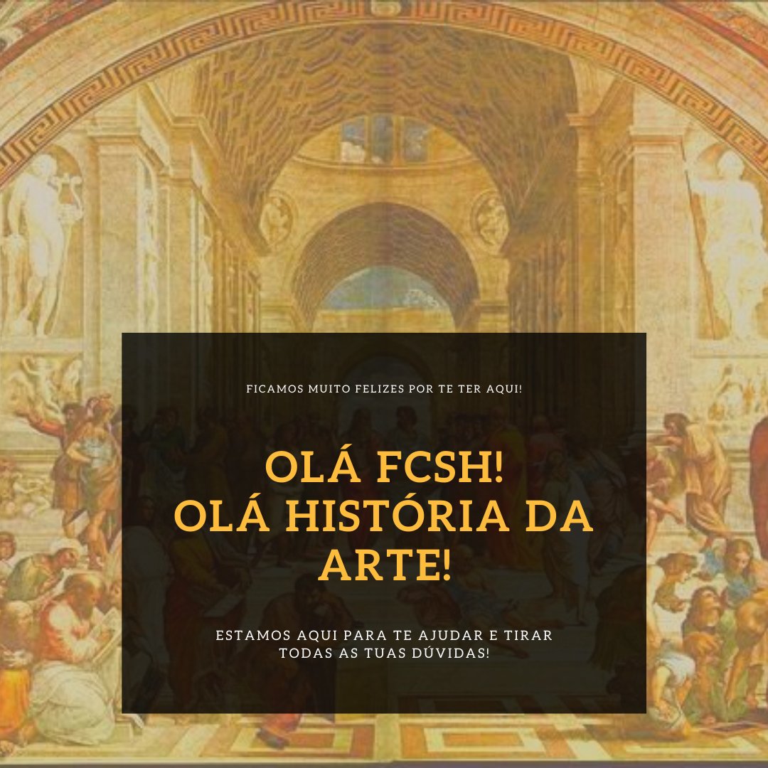 Olá! Damos-te as boas vindas à FCSH. Votos de muito sucesso nesta nova etapa da tua vida! 
Estamos aqui para te ajudar e tirar todas as tuas dúvidas. Esperamos que este ano possamos voltar à normalidade e como tal que usufruas de uma vida académica plena.Esperamos por ti. Até já!