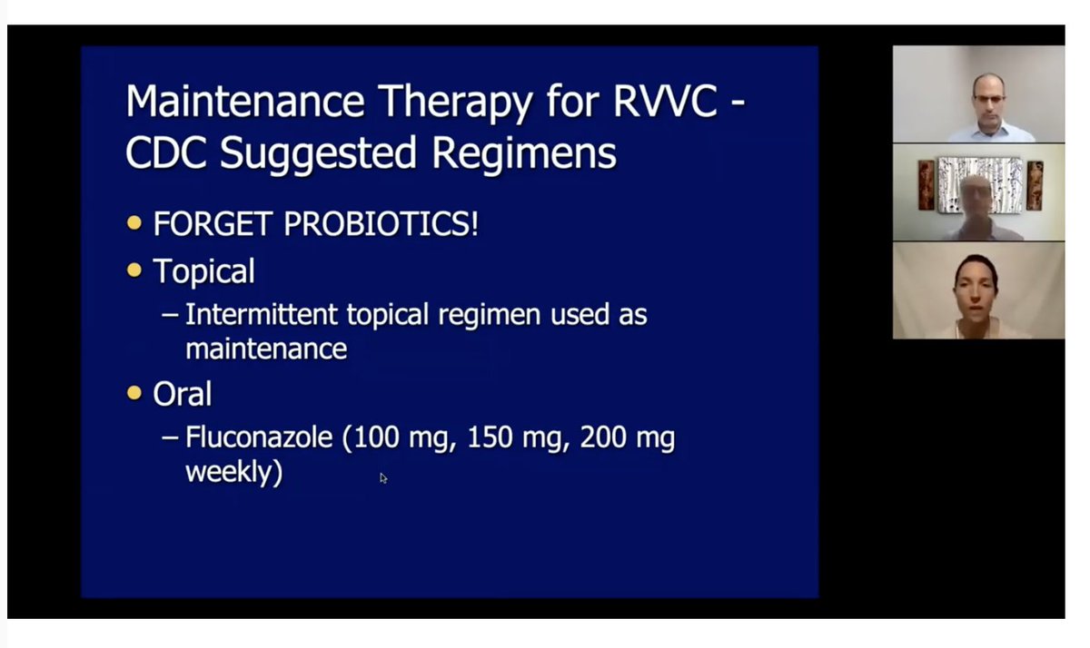 DrAmandaSelk's tweet image. for recurrent yeast according to Dr. Claire Danby forget about probiotics.  Need to use fluconazole - although not in pregnancy. #ISSVD This is such a common issue and is important to know.