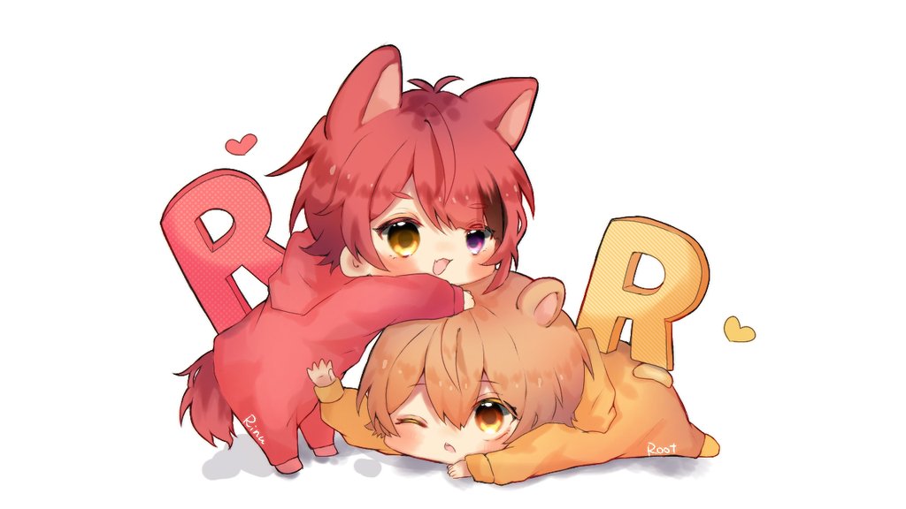 「❤️🐶💛🐹
#莉犬くん #るぅとくん
#りいぬぎゃらりー #すとぷりギャラ」|りんな@雨女のイラスト