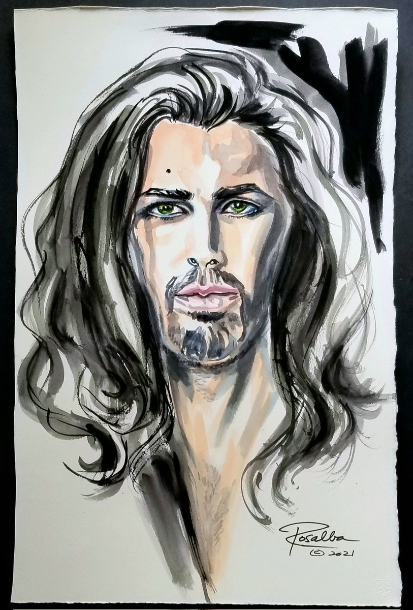 rosemanuelking's tweet photo. @rosemanuelking @Hozier #sexysaturdays 
#hozier 🔥🔥🔥
#dropdeadgorgeous
#takemetochurch &amp;back🙏💘💋💕
#ninacriedpower #wastelandbaby my #hozierbaby 1179😘💕
#andrewhozierbyrne
🥰💖💝💋💕
#muchocaliente 😜😛😝
#hozierfanart #hozierart #artistsontwitter #portrait #painting #artist https://t.co/WcNXSsWKVx