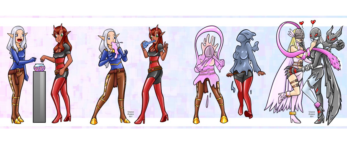 StroSab's tweet photo. Loraine and Alessa, the new digimon fanservice #latex #possession #digimon #commission #digitalart #originalcharacter #angewomon #ladydevimon #sequencetf @winecksdaman75 https://t.co/LnaTaJEikM