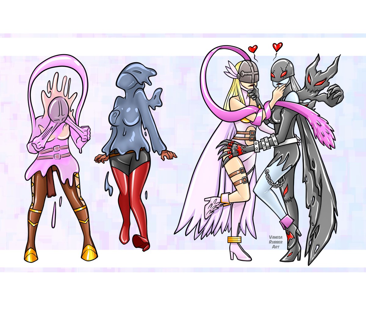 StroSab's tweet photo. Loraine and Alessa, the new digimon fanservice #latex #possession #digimon #commission #digitalart #originalcharacter #angewomon #ladydevimon #sequencetf @winecksdaman75 https://t.co/LnaTaJEikM