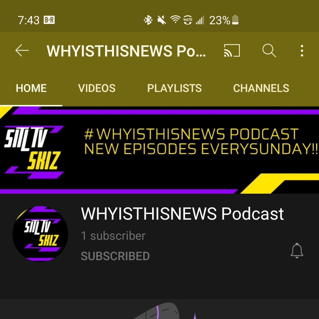 Sitltv's tweet photo. ME AND THE BOY @The_Skiz HAVE OUR OWN YOUTUBE CHANNEL FOR THE #WHYISTHISNEWS PODCAST!!!!! THE LINK TO SUBSCRIBE IS DOWN BELOW!!! FIRST EPISODE DROPS TOMORROW!!!!! GET READY!!!!
https://t.co/WX4BA1GAFd https://t.co/YPZQZbufnO