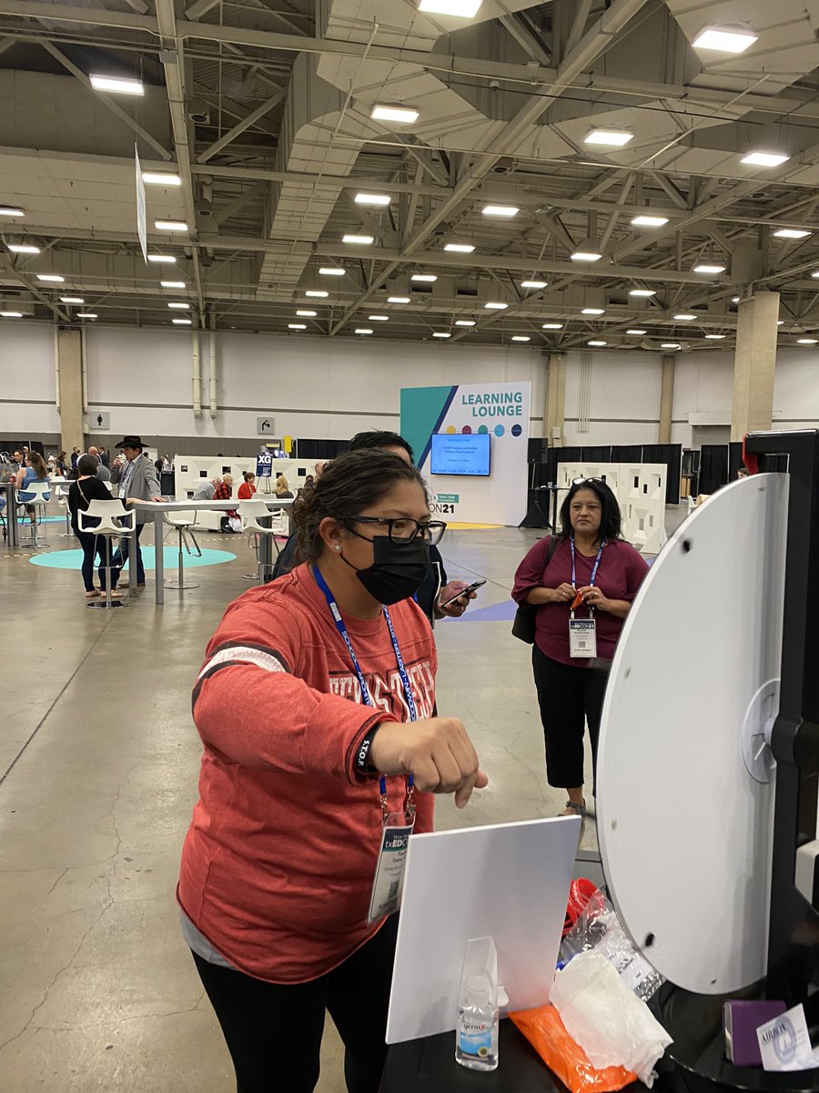 CartyValarie's tweet photo. Day 2 of #tasatasb and the wheel is HOT!  @Viola_NSBA is here engaging a school board members from across Texas. @NSBAPublicEd https://t.co/11rpGI3yLI