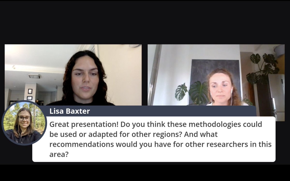 SustOceanConf's tweet photo. Thank you Mia Strand for that great presentation on integrating Indigenous and local knowledge in marine spatial planning through art-based participatory research! Q&A session LIVE now! Seize the opportunity and ask her about her research. #SOC2021 #OneOceanThisDecade https://t.co/BFovHn0G9x
