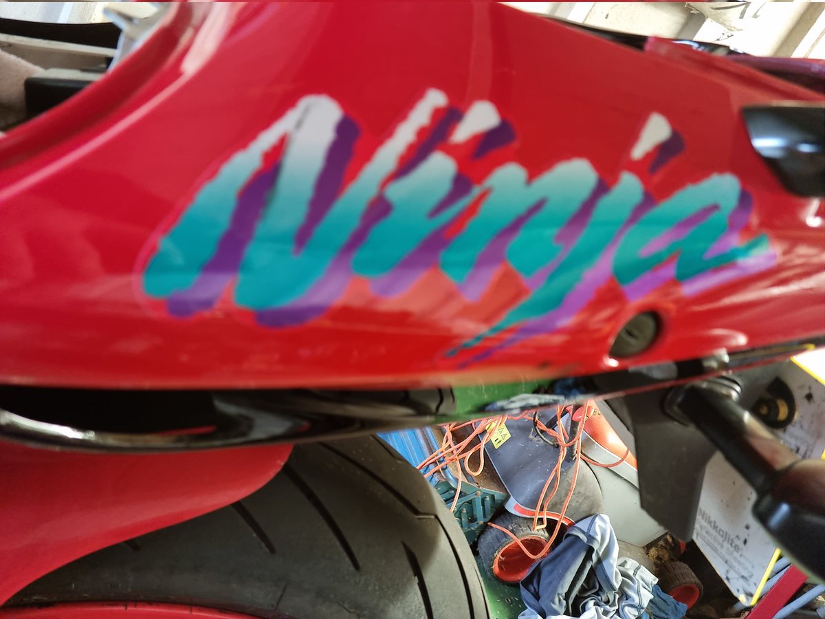 shaun7r's tweet photo. Who says the young have all the looks ๐ค #BILR #ZX9R #Kawasaki #Ninja #Scarlett's tlc time with some @autoglym products https://t.co/SwAA6DHwIh