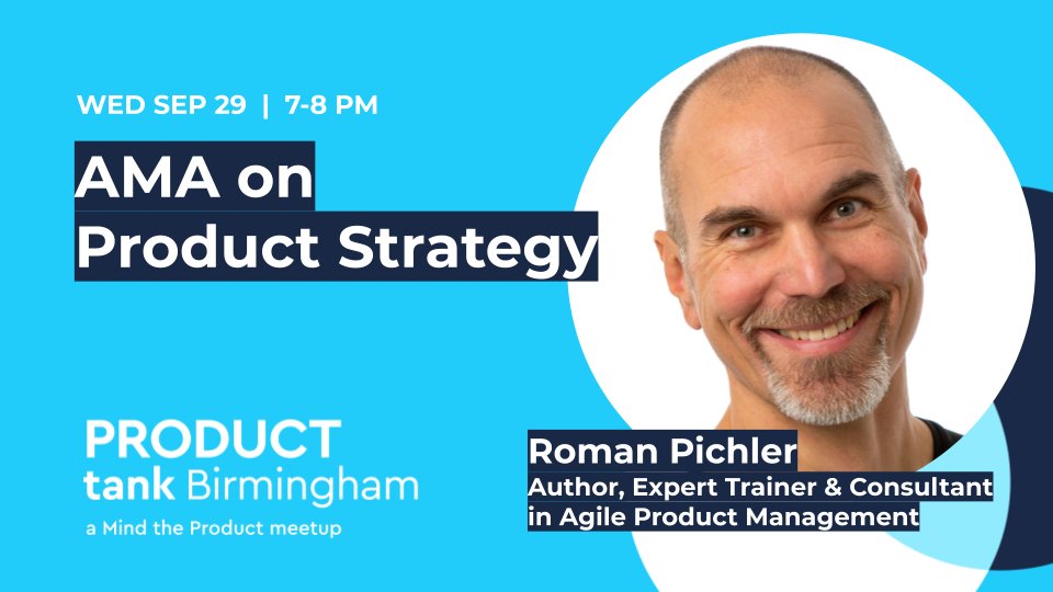 ProductTankBrum's tweet photo. 📢 We're talking to @romanpichler next week! Our first ever AMA event. Cannot wait. Everyone's welcome. Feel free to submit a product strategy related question for Roman here >>
https://t.co/kdxRJElvjd

#productmanagement #mindtheproduct #producttank https://t.co/U2BnmRqzPy