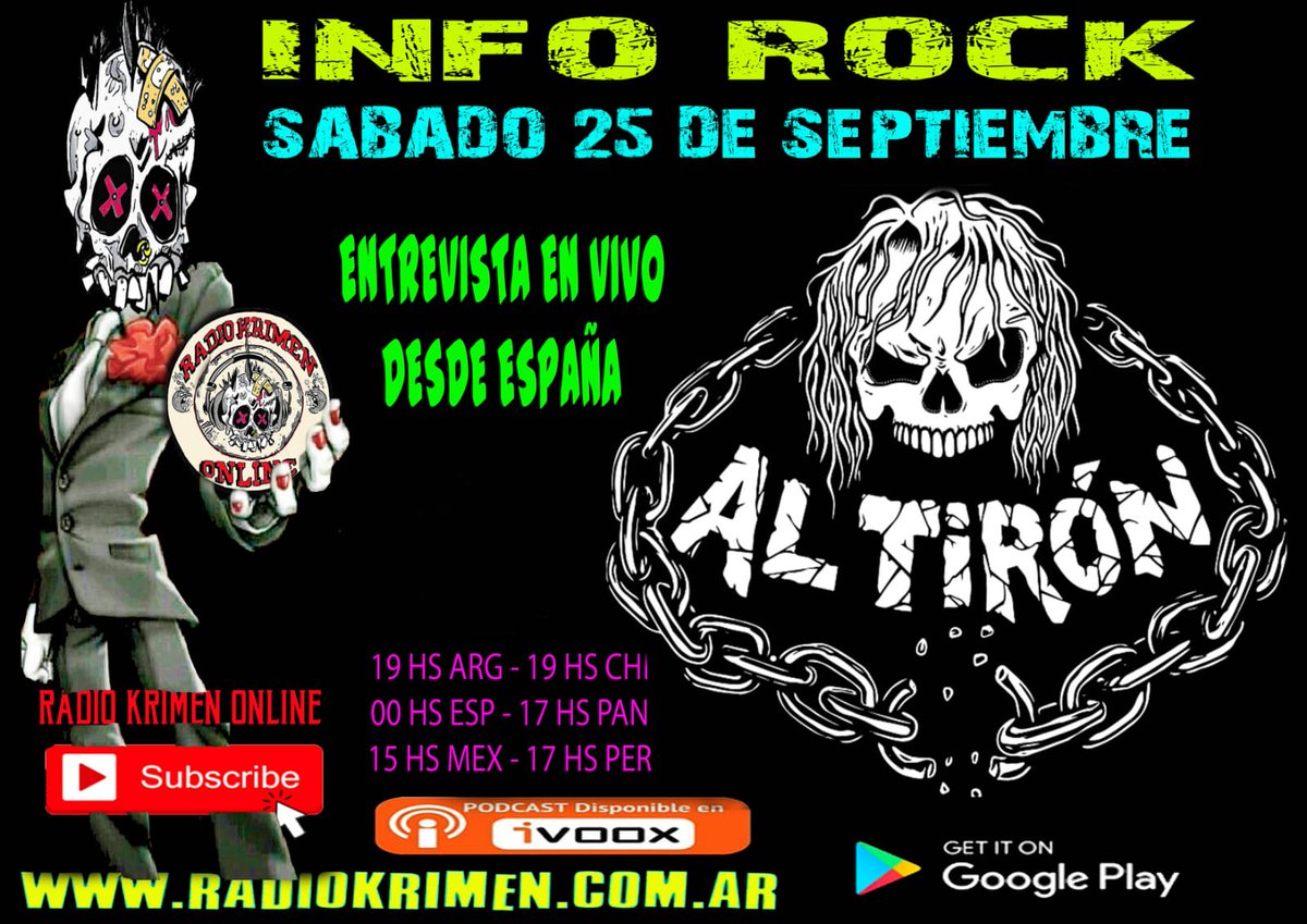 Esta noche tenemos entrevista con Radio Krimen (Argentina), aquí lo podéis escuchar 👇.
