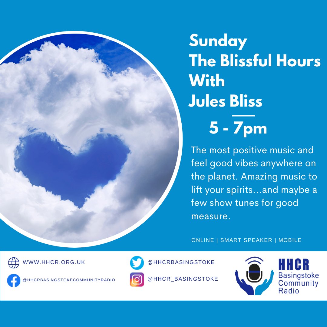 HHCRBasingstoke's tweet photo. Blissful in name and Blissful in music every Sunday from 5pm on https://t.co/Ui20yJDWL7 https://t.co/14O6tWv8IW