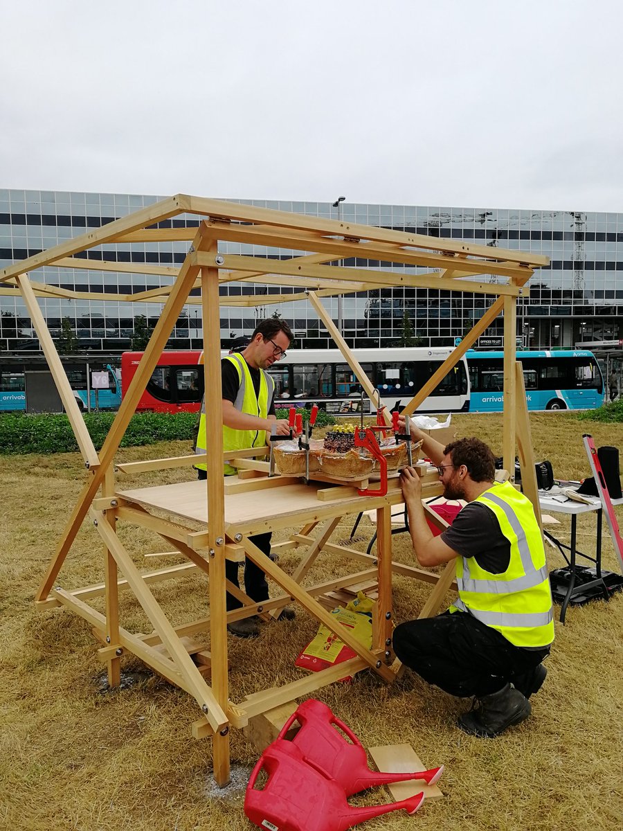 Bumble bees abd solitary bees will be given a new home in #stationsquare with a beautiful #ceramic #flower by #tuegreenfort for #themodernistglade #public #art #commission with @takeshihayatsu. Opens 30th Sept join us and meet the team @mkcouncil @GetAroundMK @My_MiltonKeynes